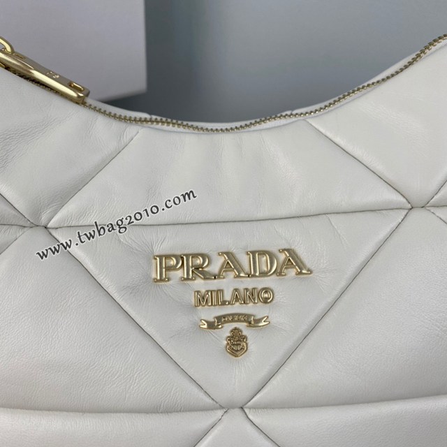Prada專櫃新款System軟羊革單肩包 1BC157 普拉達三角形圖案鏈條肩背女包 csp1384